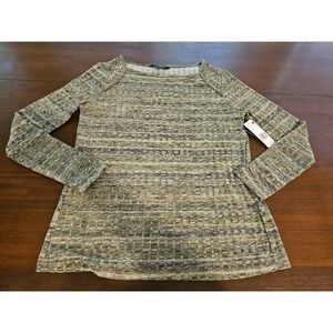 Liverpool Women's Square Neck Long Sleeve‎ Knit Top Olive Green Small NWT $59.00